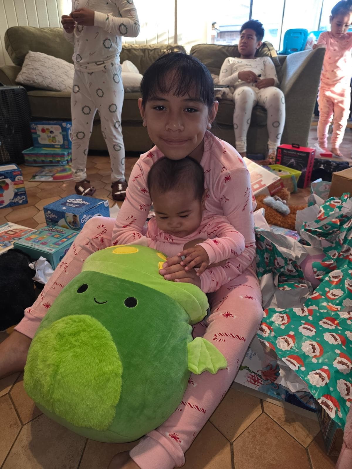 Children excited about their new toys